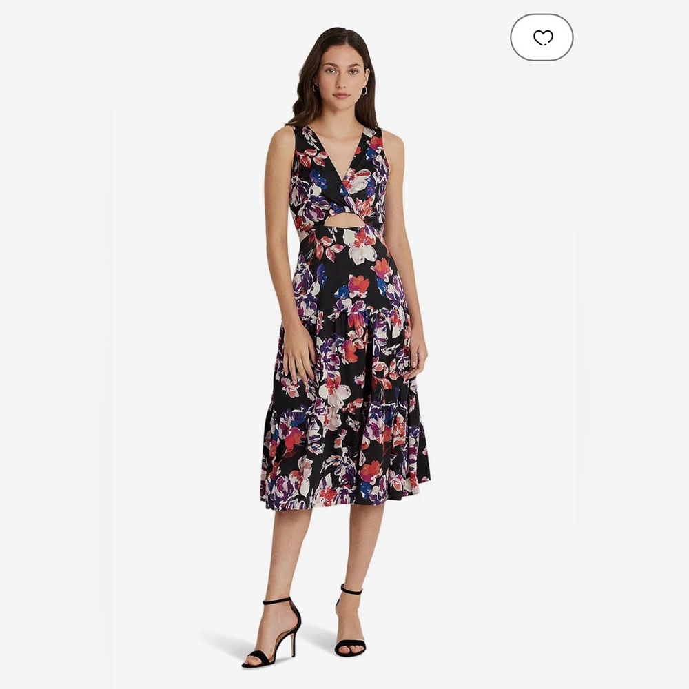 Ralph Lauren Floral Twist-Front Mousseline Dress